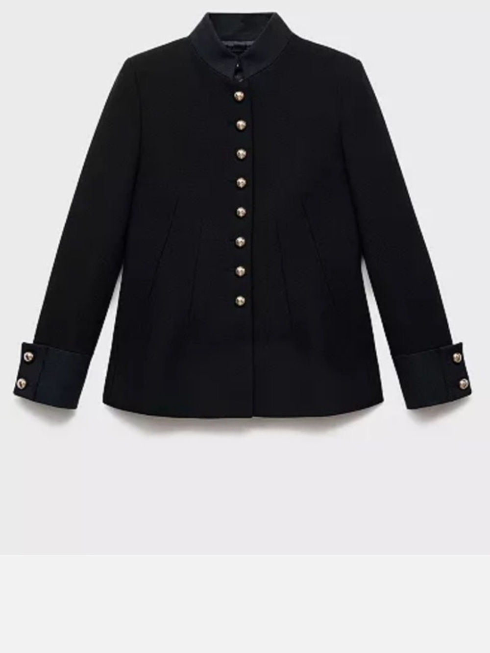 Mango Black Button-Front Tailored Jacket